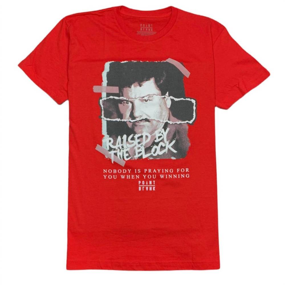 NEW POINT BLANK men's el chapo torn t-shirt in red